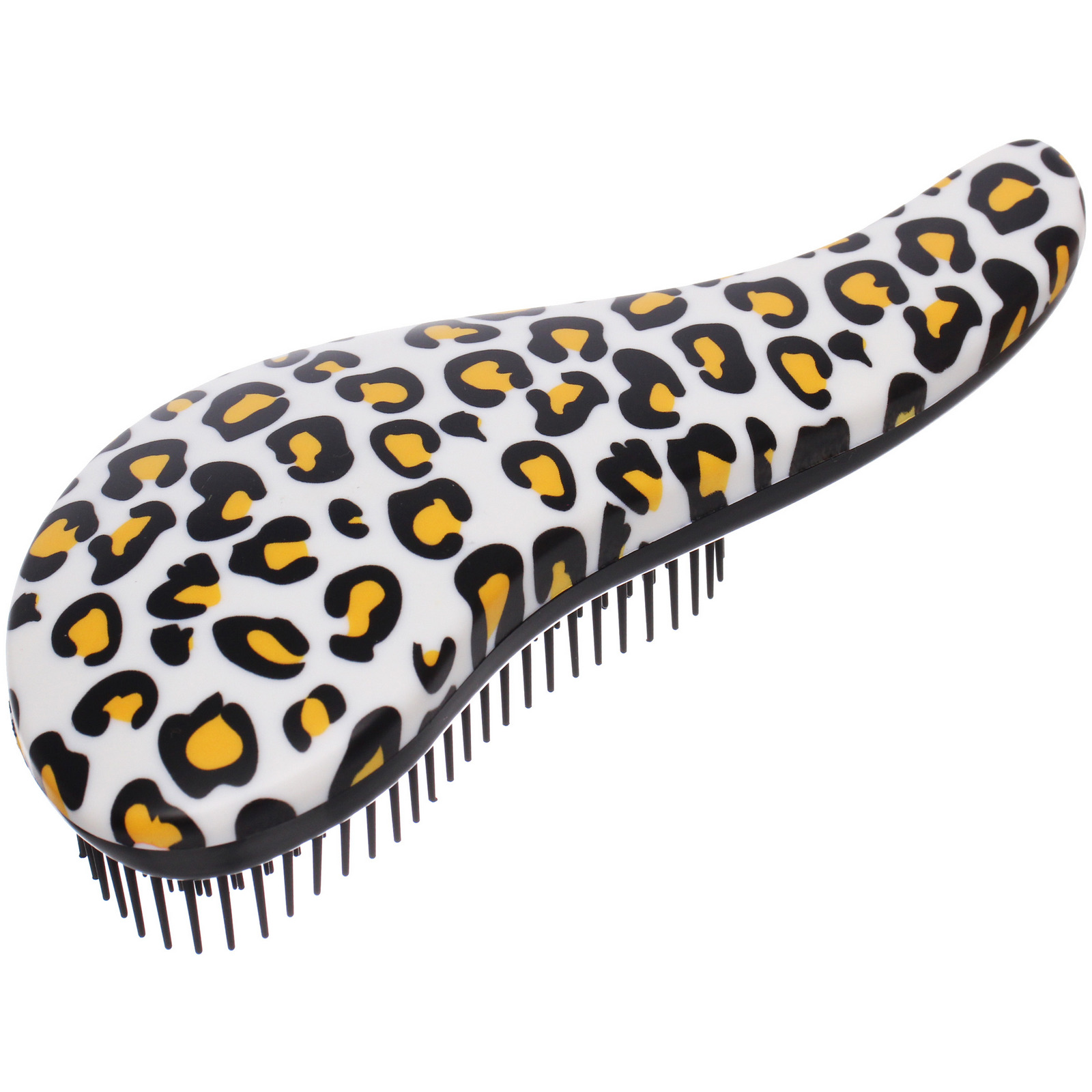 Расческа массажная компактная "Perfection", принт леопард, цвет белый, 18.5*8см (коробка PVC)