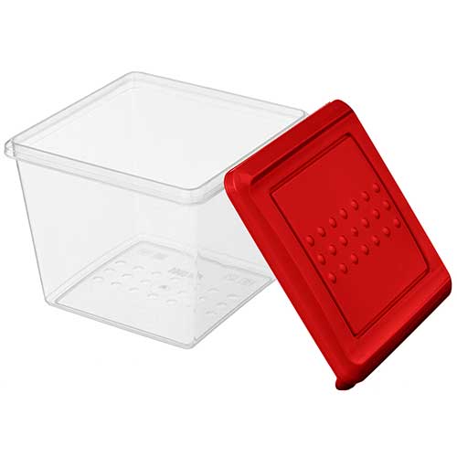 Контейнер для продуктов 1 л Homver Asti 221100406/03, квадратный, красный