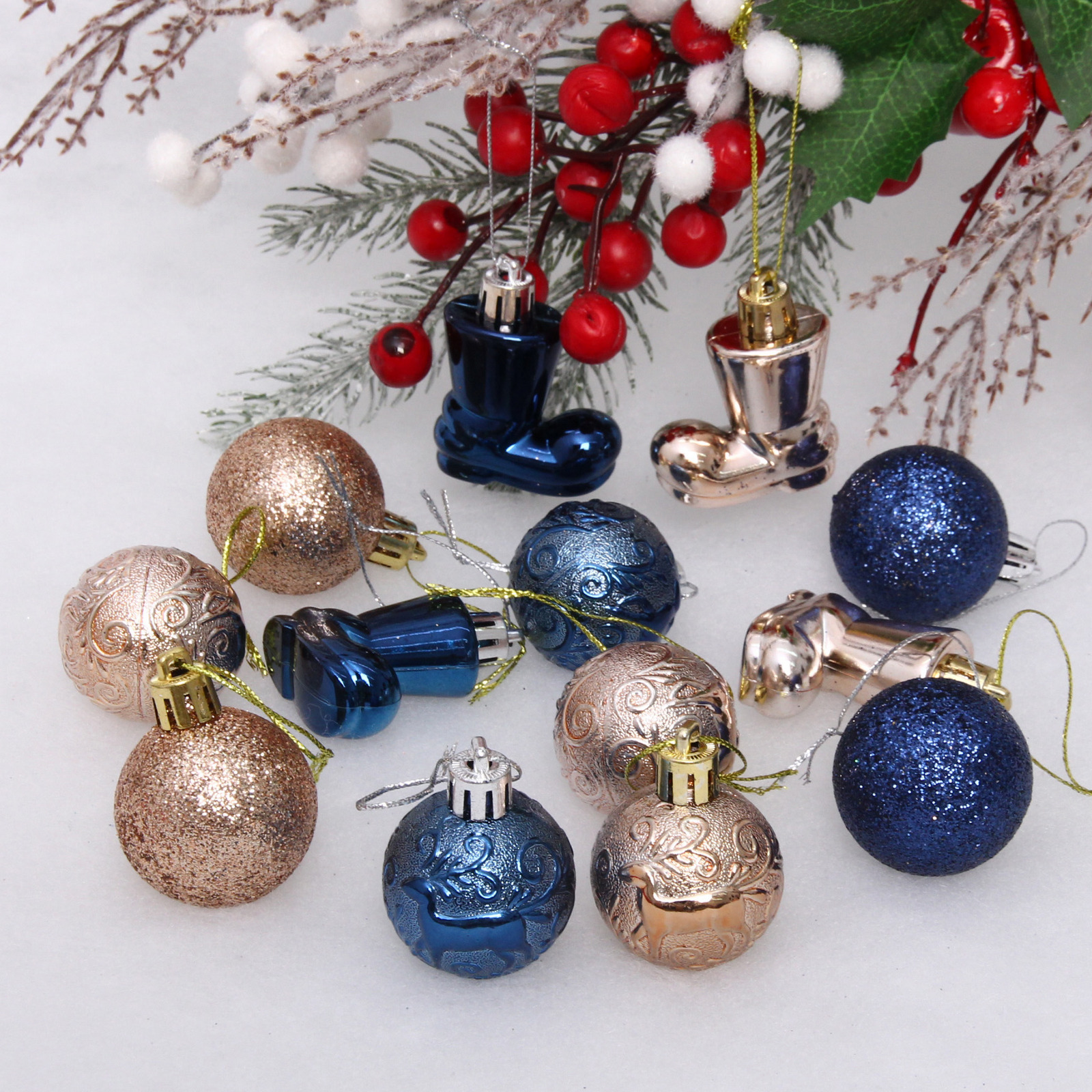 Набор украшений "Волшебное сияние" 4 см (13 предметов),сапфир/шампань