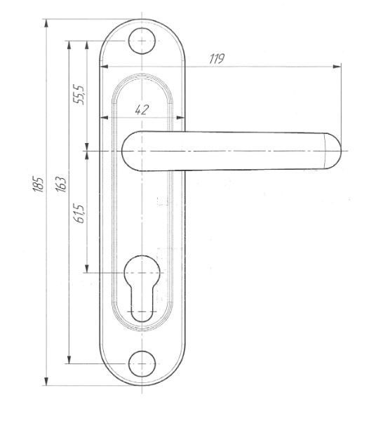Зенит РФ1-60.02 медь к замку ЗВ 7-60 Комплект ручек (20) 