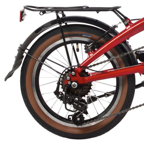 Велосипед NOVATRACK 16" TOWN  красный, складной алюм. Shimano 7 speed, стальная вилка, вынос, алюм.р