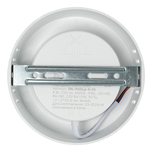 Светильник накладной LED SDL круглый пластик Smartbuy-9Вт/6500K/IP40