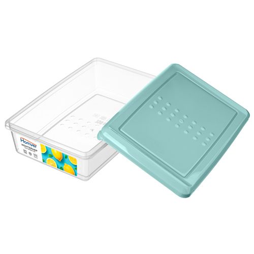 Контейнер для продуктов 0.75 л Homver Асти 221100118/05, прямоугольный, зеленый