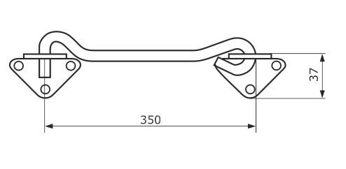 Домарт крючок прутковый 350мм б/п (50)