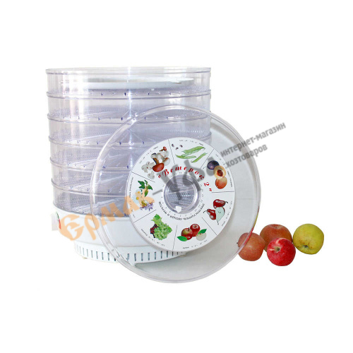 Сушилка эл. для овощей, фруктов ВЕТЕРОК-2 ЭСОФ-0,6/220-02 6 поддонов прозрачный +поддон для пастилы, 1/4