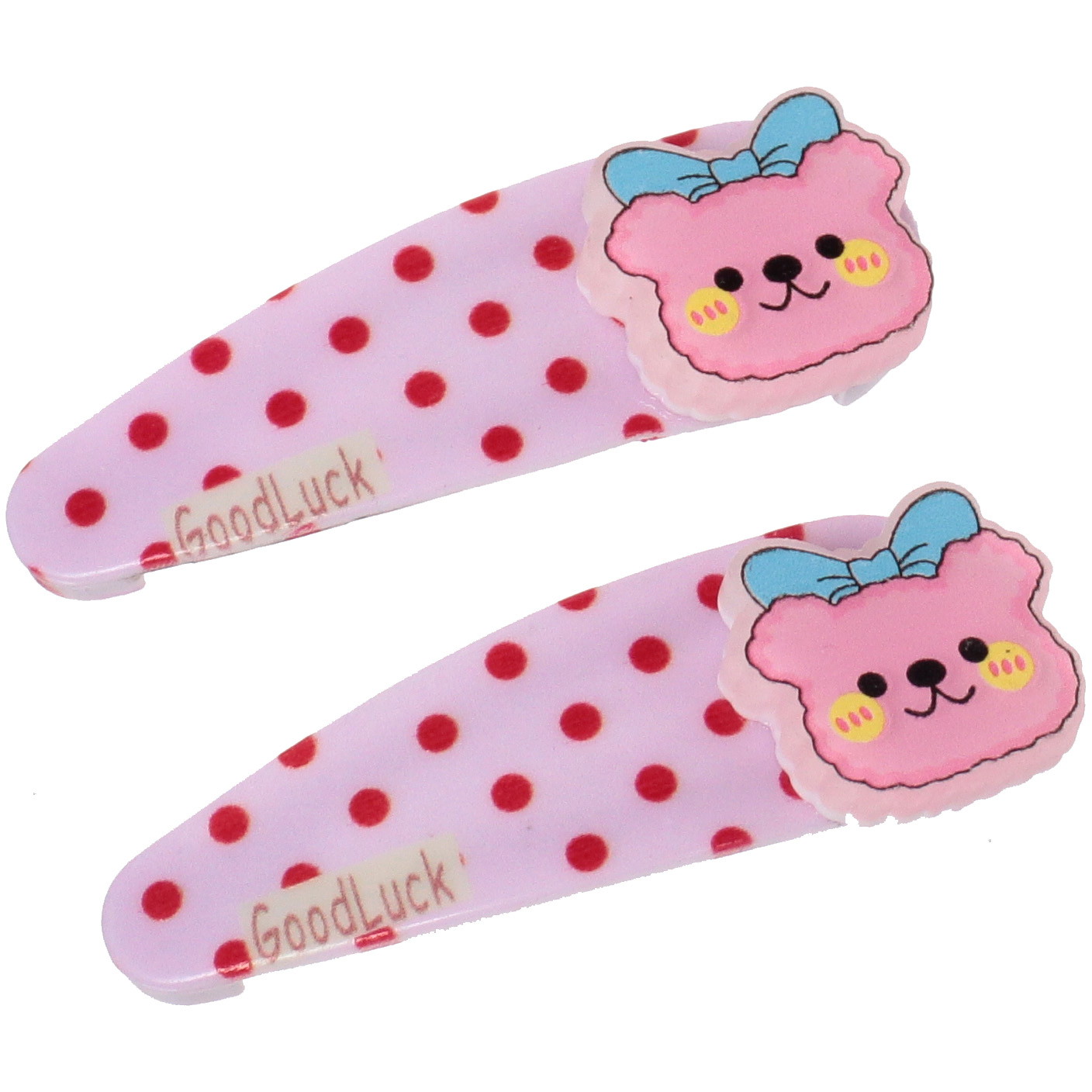 Зажимы для волос детские 2шт "Happy smile", мишка с бантиком, микс 4 цвета, 5*2см