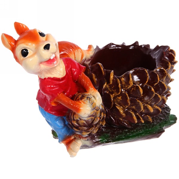 Фигура из гипса Кашпо белка с шишкой 26*19см, 1/