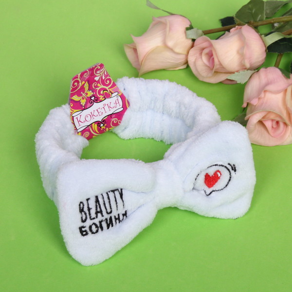Повязка на голову "Кокетка - Beauty Богиня", сердце в шарике, микс 4 цвета, 6,5*16см