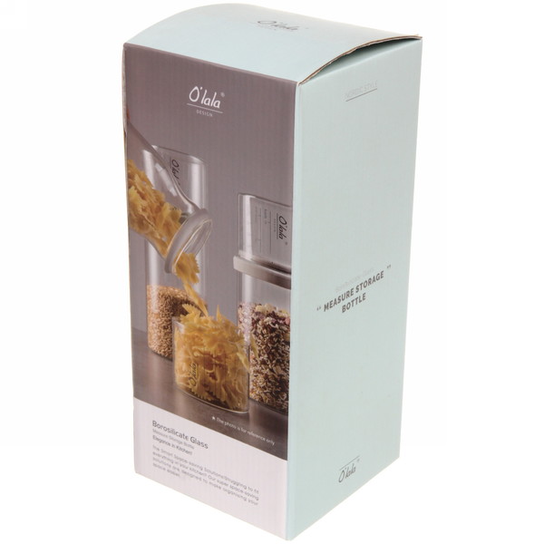 Банка для продуктов стеклянная 850мл "O'lala" с мерный стаканом