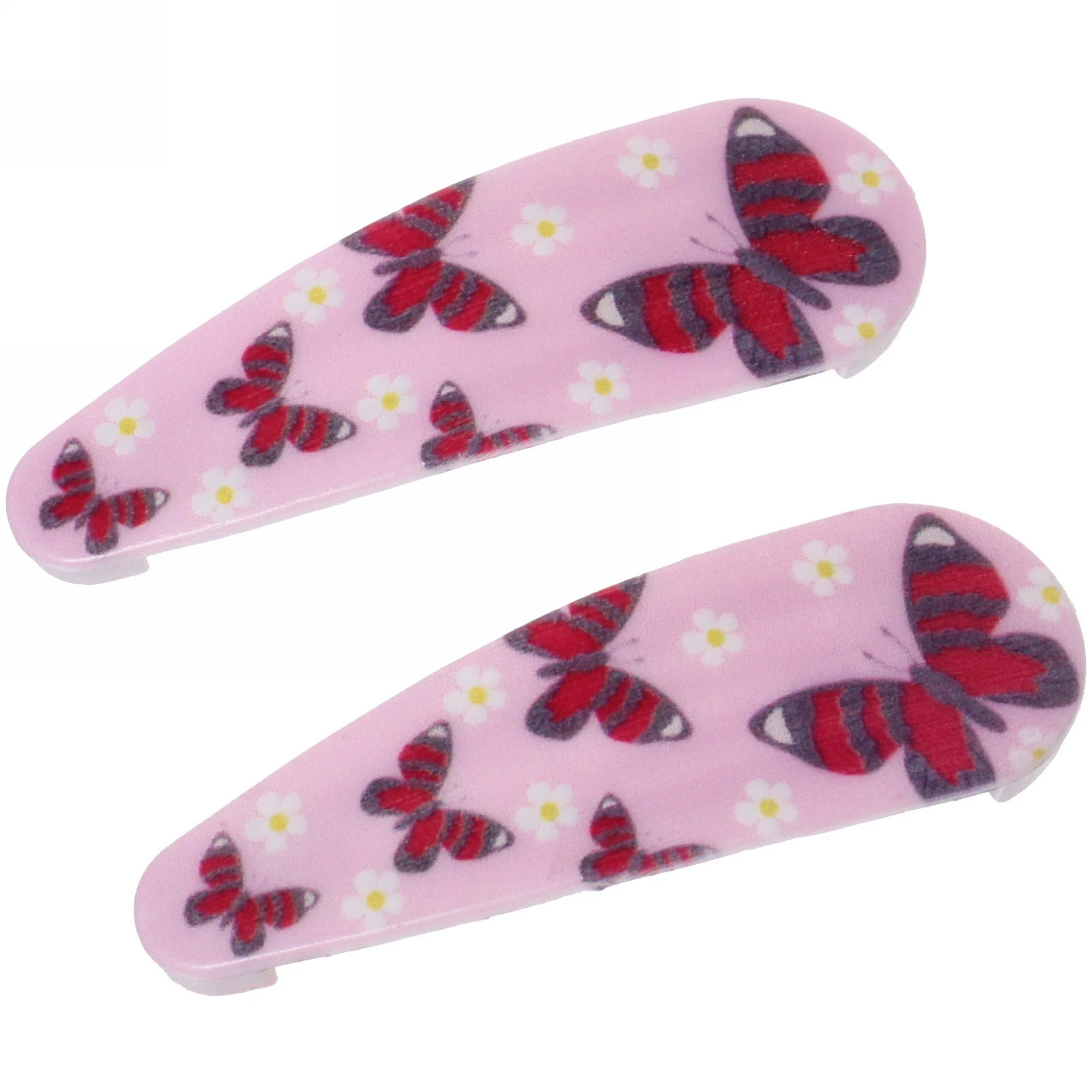 Зажимы для волос детские 2шт "Happy smile", бабочки, микс 6 цветов, 5,5*1,5см