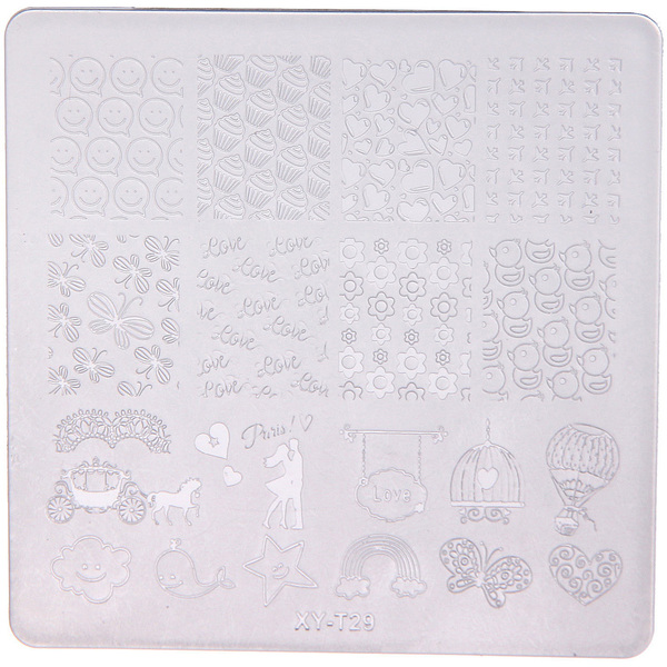 Набор для дизайна ногтей - стемпинг "VivA Manicur", пластина квадрат, микс 4 цвета, 18*11см