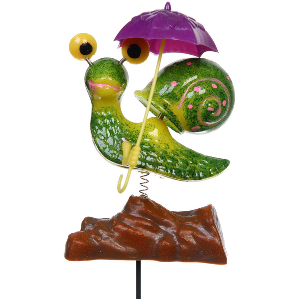 Фигура на спице "Улитка с зонтиком" 60 см (фигура 13*8 см), микс