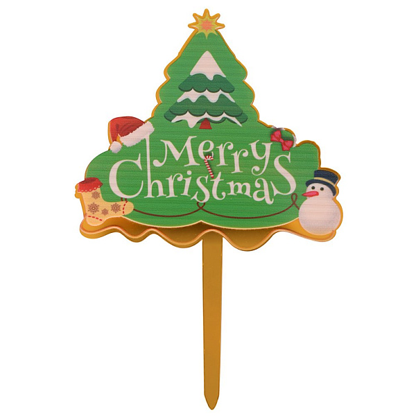 Топпер для украшения "Счастливого Рождества!". Размер 10х12 см. 