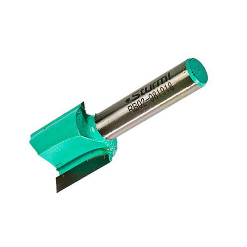 Фреза пазовая прямая с двойным лезвием 18х19х55 мм хвостовик 8 мм STURM RB02-081918