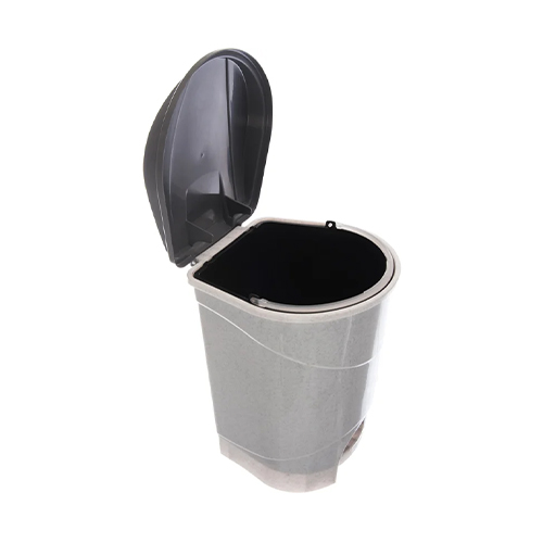 Контейнер для мусора с педалью 11 л, мраморный, 1/6