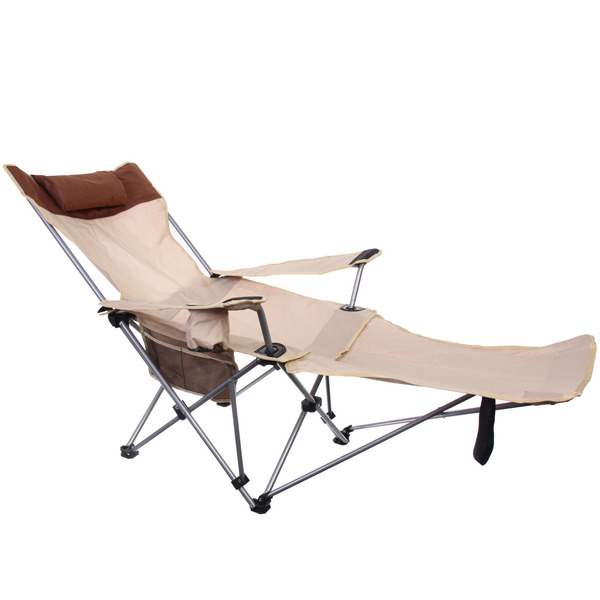 Кресло складное 2 в 1 до 100 кг DC-8077, 83*55/110*85 см, цвет: бежевый, Турист Мастер