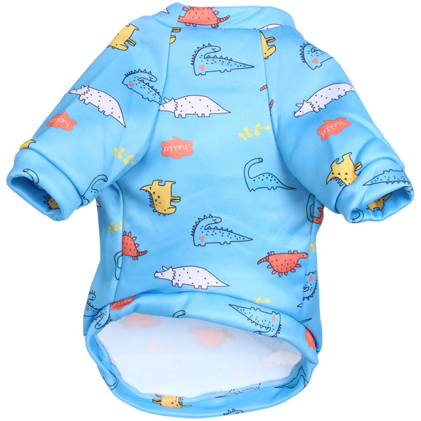 Кофта - толстовка для мелких пород собак "BRO Style", принт динозаврики, р 2XL (на флисе)