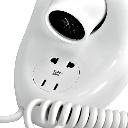 Фен для волос настенный "Puff-1800В", 1,8 кВт, с розеткой, 20,5х11х24 см, белый