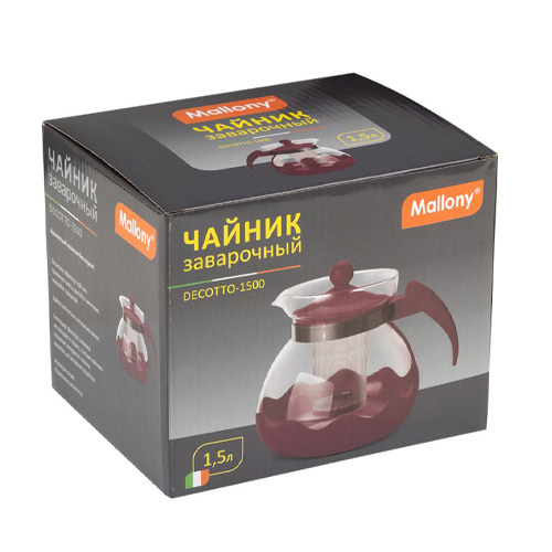 Чайник заварочный ECOTTO-1500, 1,5 л, с пластик ручкой