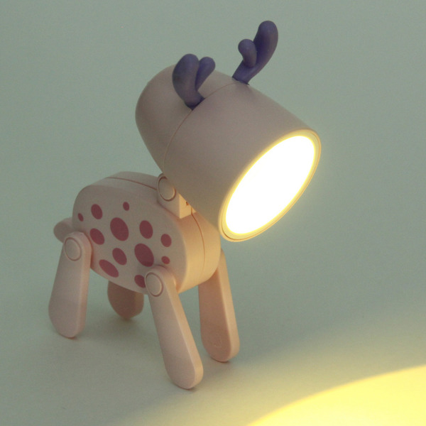 Настольная лампа "Sweet - Жирафик" LED 5,5*5,5*9,6 см, батарейки AG3 0.2W, Розовый