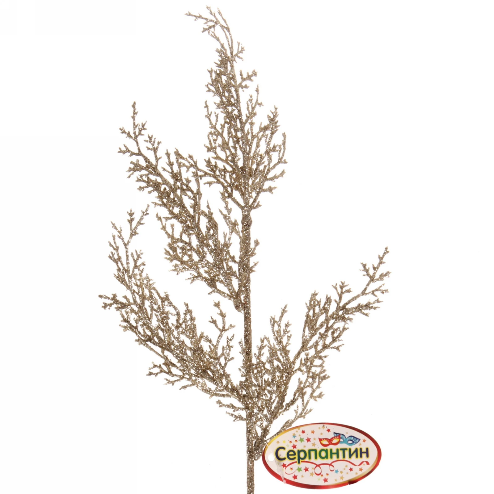 Ветка хвойная "Морозный иней" 50 см, Шампань