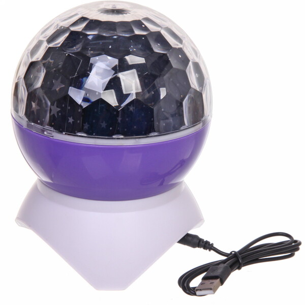 Диско-шар "Double Magic" (в комплекте 2 плафона - диско, звездное небо), Bluetooth, авторежим, USB, в ассортименте (220V)