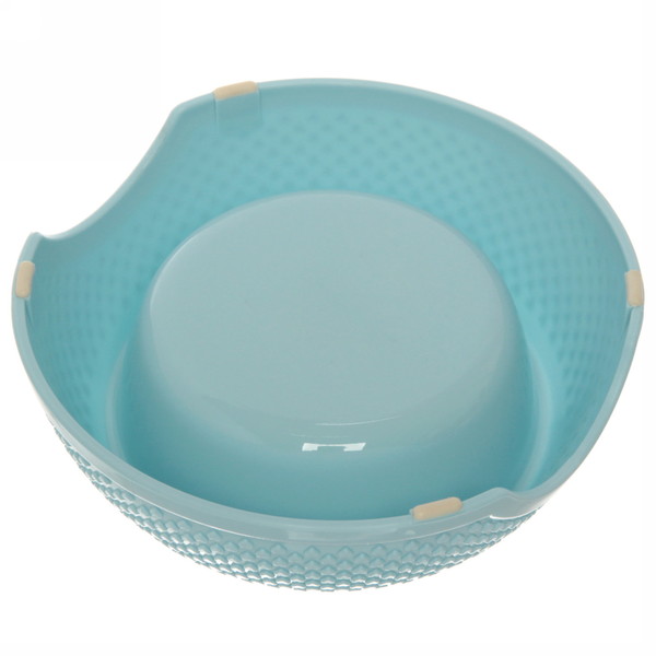 Миска металлическая "Колор-Сердце" 250мл 18,8*6см на пластиковой подставке, цвет голубой