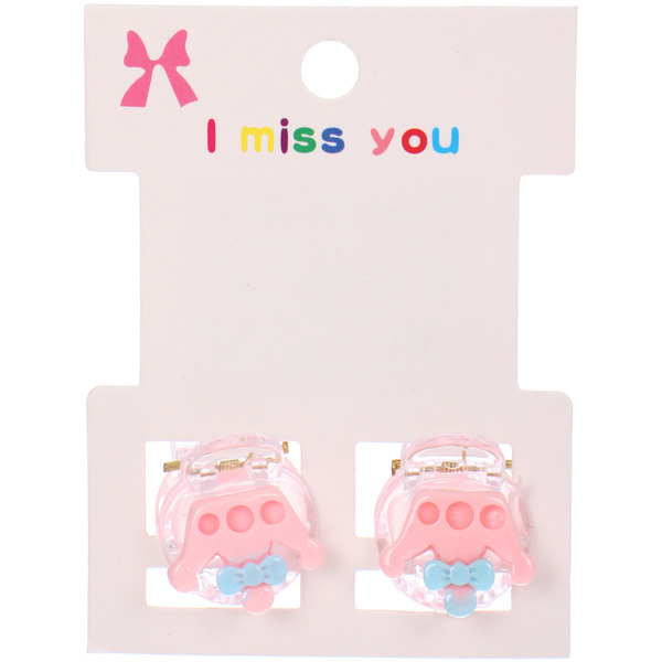 Заколки – крабы детские для волос 2шт на блистере «МАРЦИПАН», Корона, 1,2см