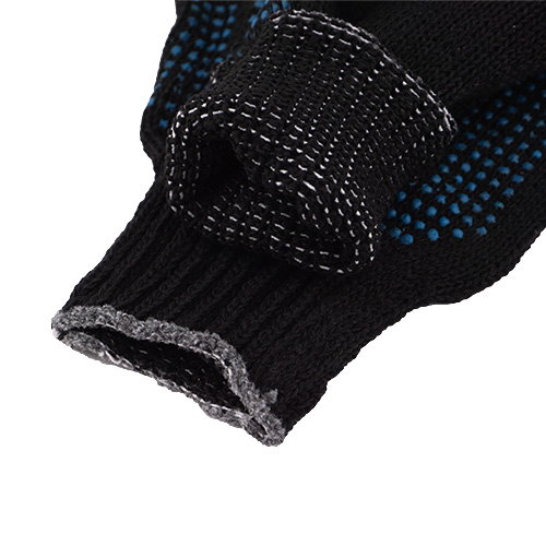 Перчатки х/б черные 7,5 кл, 5нит с ПВХ, Иваново, 10/300