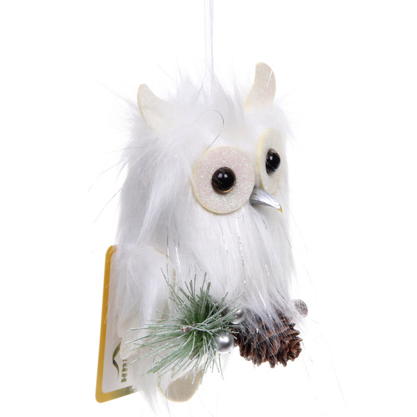 Подвеска "Мудрая совушка" 18*10 см, белый