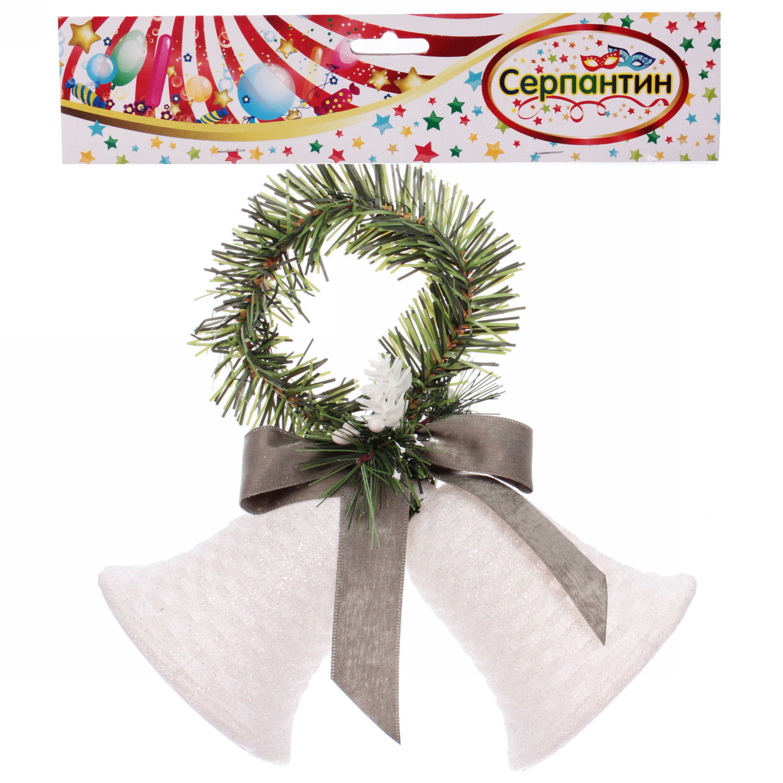 Украшение новогоднее "Рождественский колокольчик" 21*10*12 см, белый