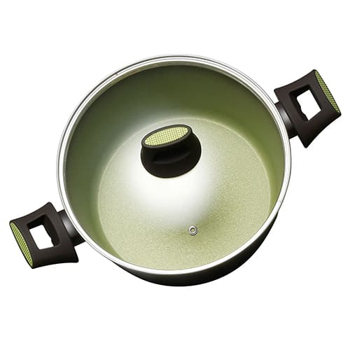 Кастрюля с крышкой Amercook AVOCADO 20 см, 2 л, антипригарное покрытие Greblon green С2, зеленый, черный