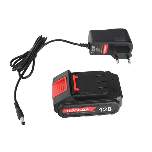 Дрель-шуруповерт аккумуляторная ПОБЕДА ДА-12/1Ли,1 АКБ, 12 В, 2.2 Ач, 32Нм, 2 скорости, коробка