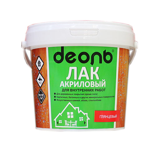 Лак акриловый глянцевый 2,7л, ДЕОЛЬ, быстросохнущий Без запаха, 4/4