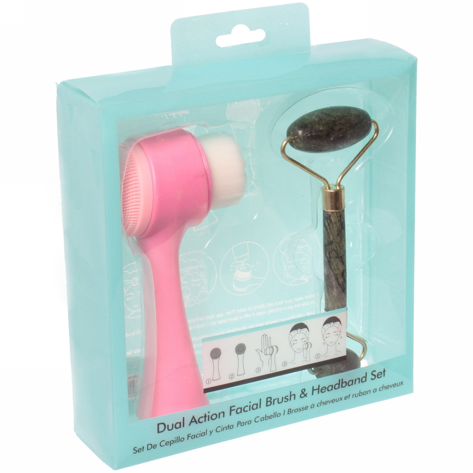 Набор косметический "Beauty Bar", Gua sha и щетка для умывания, цвет зеленый,16,5*16,5см