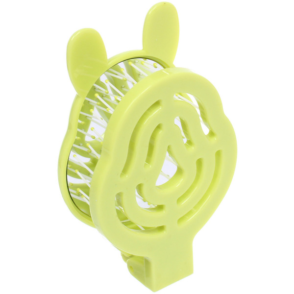 Расчёска массажная складная с зеркалом "БИННИ", цвет салатовый, 10*5*6.5*3см (коробка PVS)