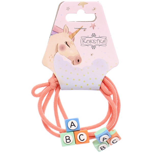 Резинки для волос 2шт "МИМИШКА", авс, микс 5 цветов, d-5,5см (подвес Единорог)