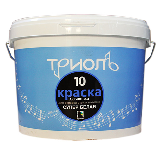 Краска интерьерная 1,4кг В/Д (Триоль-10) ГОСТ акрил. белая матовая (12/12)