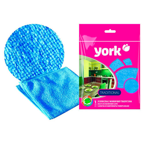 Салфетка универсальная из микрофибры традиционная 30х30 см YORK  (5/100)