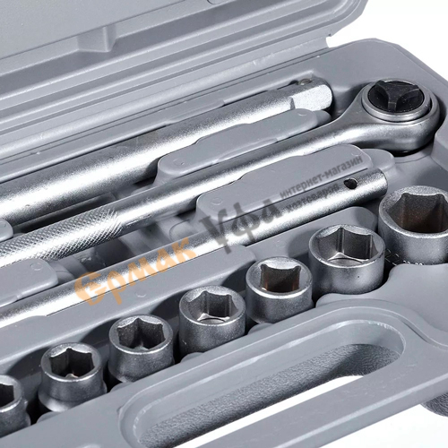 Набор головок 16пр 10-27мм с карданным шарниром 1/2 ЕРМАК, 1/10