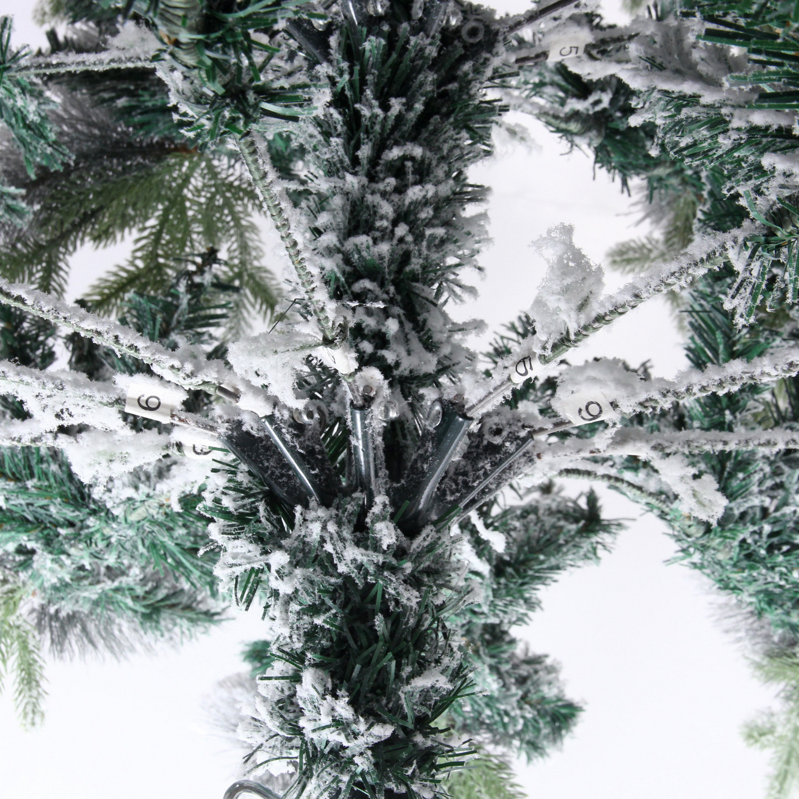 Ёлка "Снежная рапсодия" 210 см, ПВХ+Леска, шишки, белый иней (1100 веток)