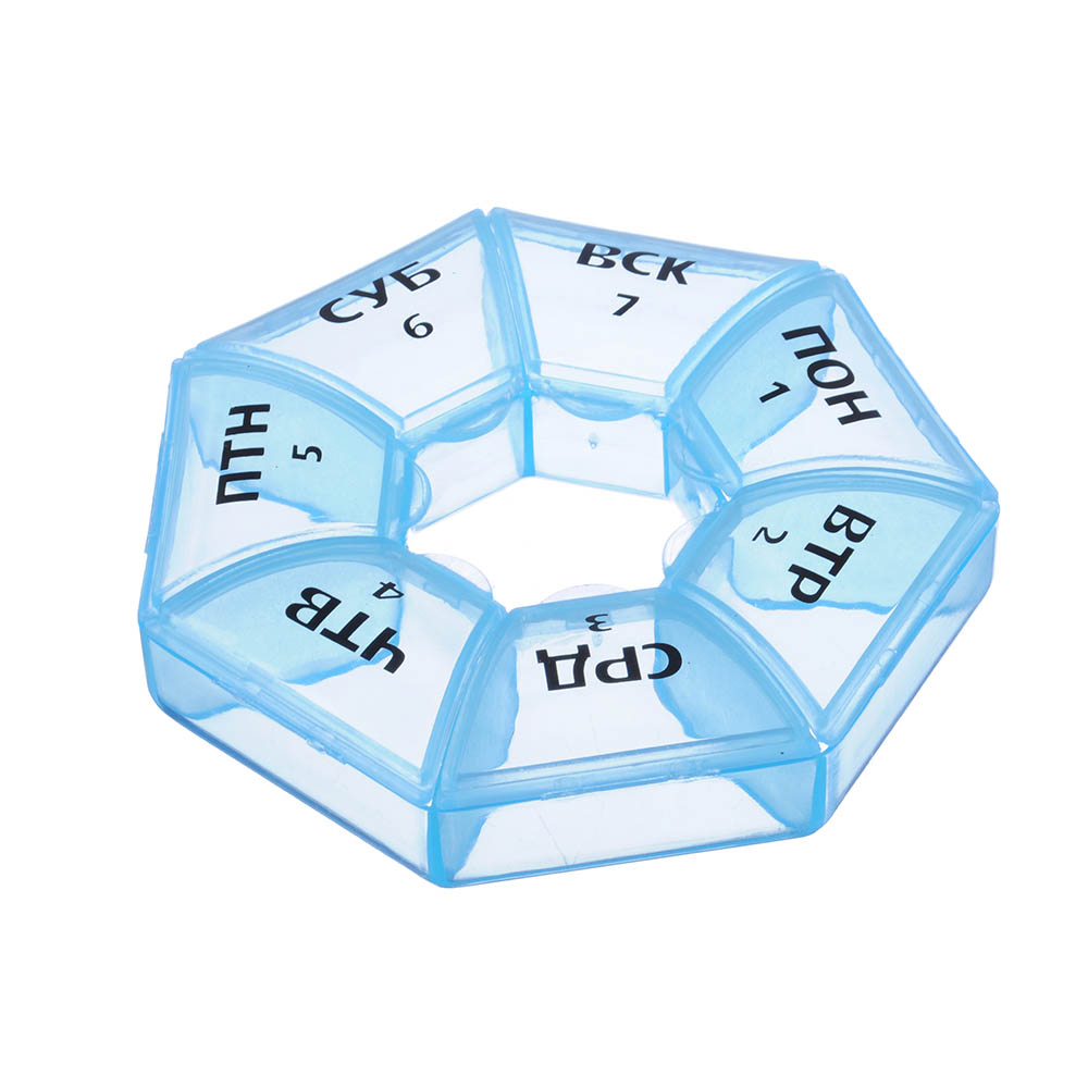 Бокс для таблеток VETTA, пластик, "Неделька" 8,5см, 3 цвета