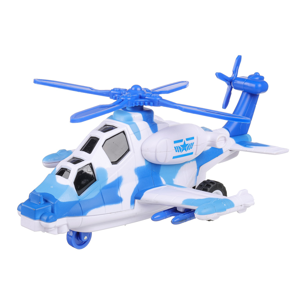 Игрушка в виде вертолета "Военная операция" ИГРОЛЕНД, свет, звук, инерц., движ.,  ABS, 20х12х8,2см