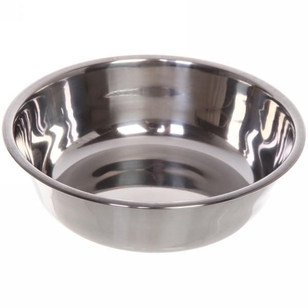 Миска пластиковая с металлической чашкой "Колор-Лягушка" 20*5см цвет нежно-голубой/250мл