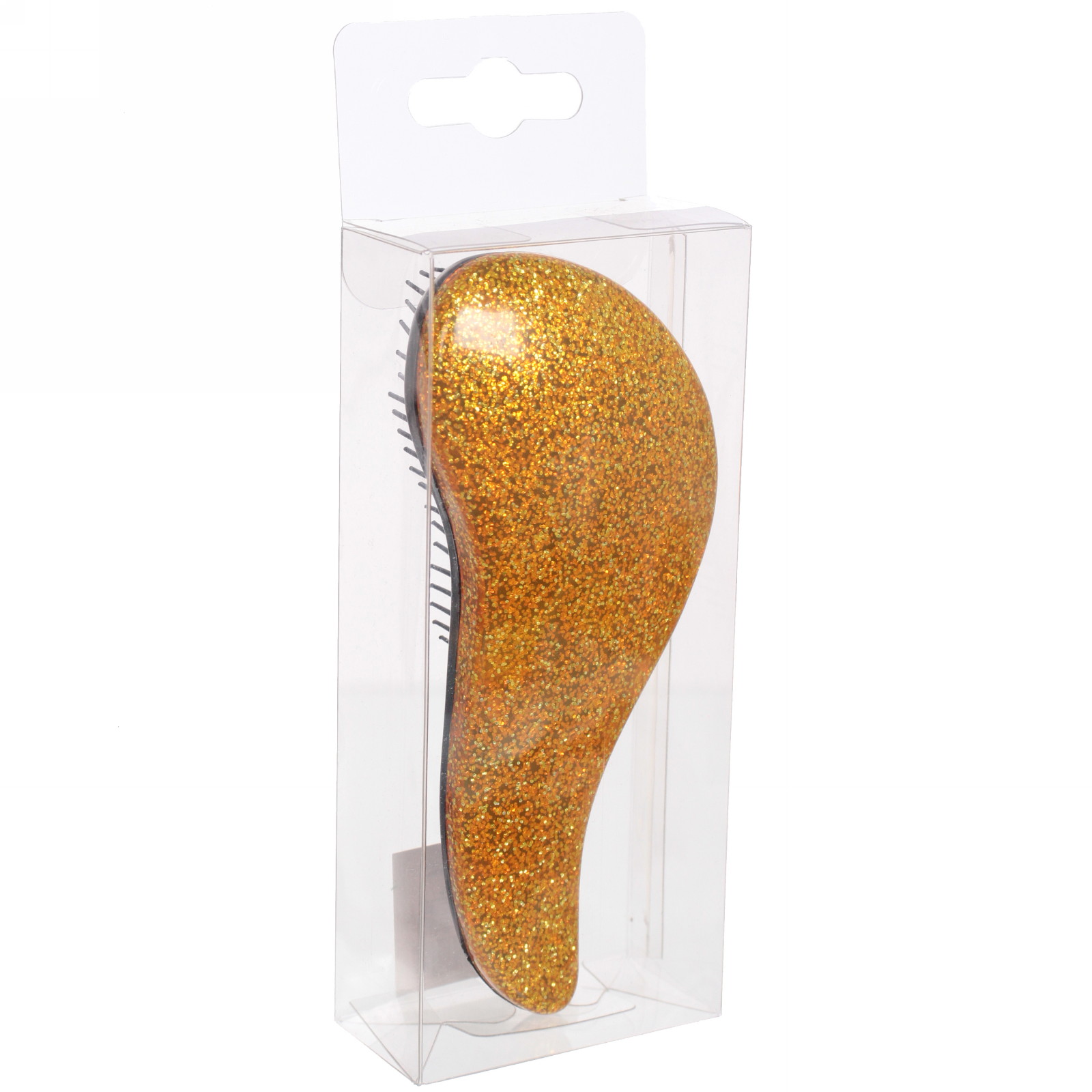 Расческа массажная компактная "Marlene", в пластиковой коробке, цвет золото, 15см