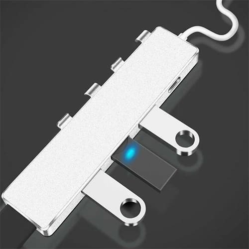 Концентратор USB 2.0 Орбита OT-PCR21 (4*USB+Type-C), серебро