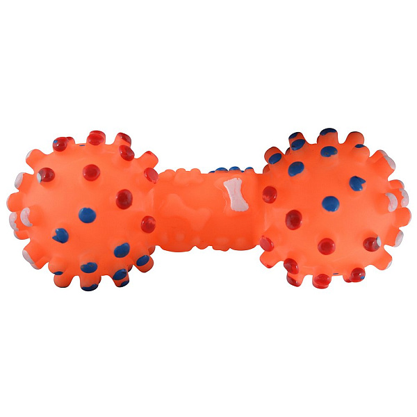 Игрушка-пищалка для животных "Гантеля" Общая длина 11 см.