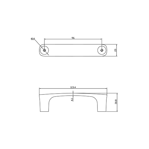 Ручка-скоба мебельная Trodos "2063" 96 сплав ЦАМ, золото матовый