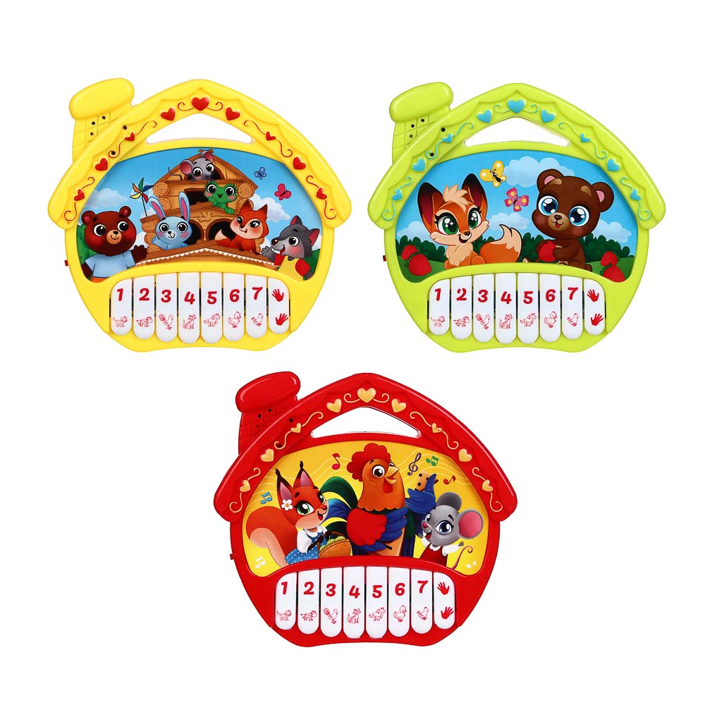 Игрушка интерактивная "Пианино Сказочные песенки" ИГРОЛЕНД, звук, PP, 2АА, 20,3x21,4x2,8см