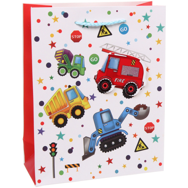 Пакет подарочный "Машинки" 18*23*8 см, микс